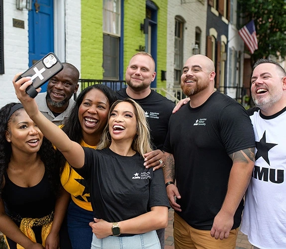 group of AMU students taking selfie