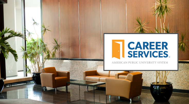 Virtual Event Lobby with Career Services logo