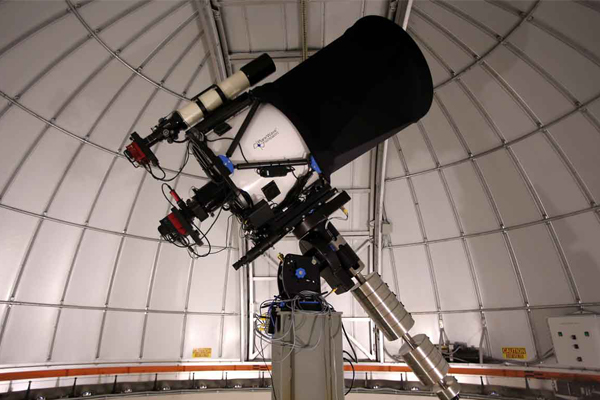 A view of the telescope inside the dome.